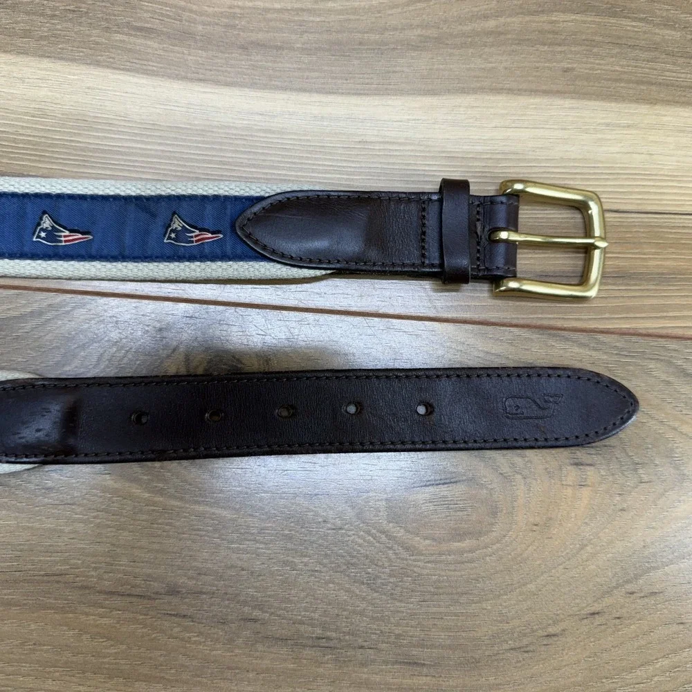 Vineyard‎ Vines Mens Belt Size 32 New England Patriots Golf Blue USA Made